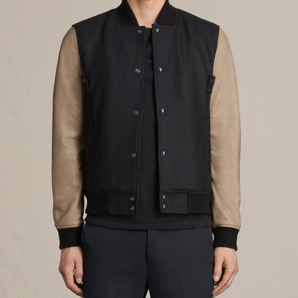 All Saints Other - ALLSAINTS Murray Bomber Jacket w/ leather sleeves